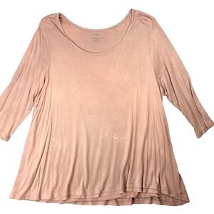 Pure Jill Elliptical Tee Super Soft Fawn‎ XL 3/4 Sleeve Flowing Neutral